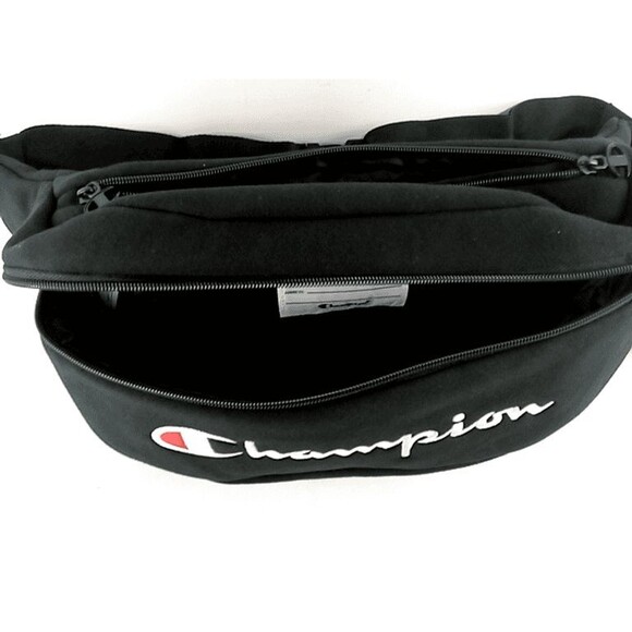 Black Champion Unisex Life Reverse Weave Crossbody Waist Pack Large Fanny Pack - Picture 9 of 10